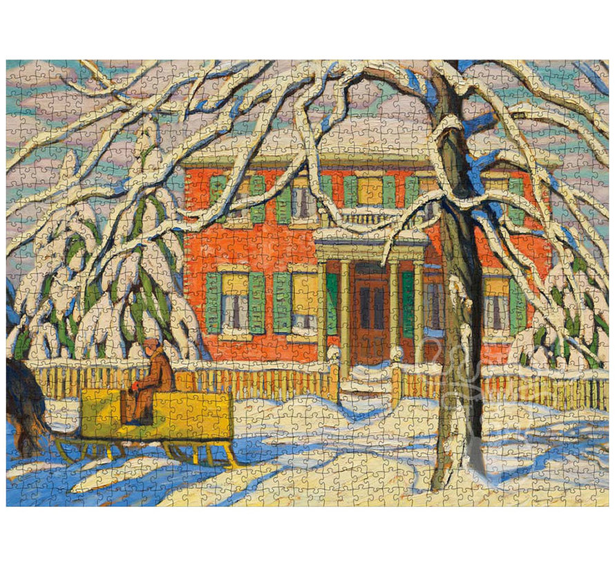 Pomegranate Harris, Lawren S.: Red House and Yellow Sleigh Puzzle 1000pcs