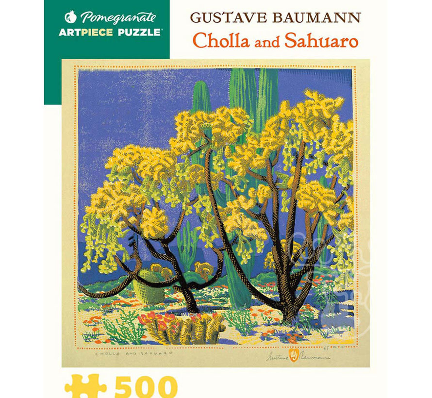 Pomegranate Baumann, Gustave: Cholla and Sahuaro  Puzzle 500pcs