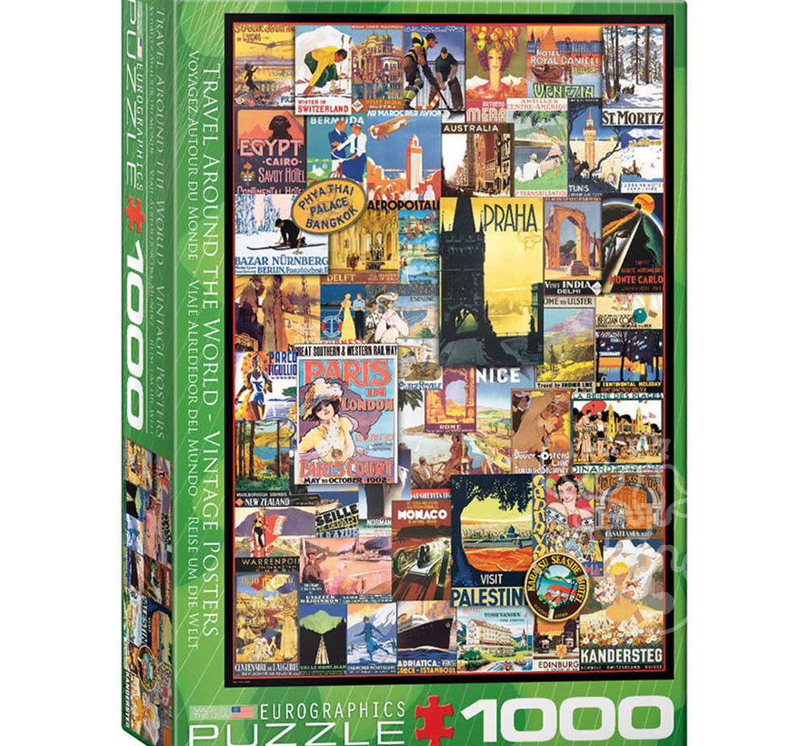 Eurographics Travel Around the World - Vintage Posters Puzzle 1000pcs