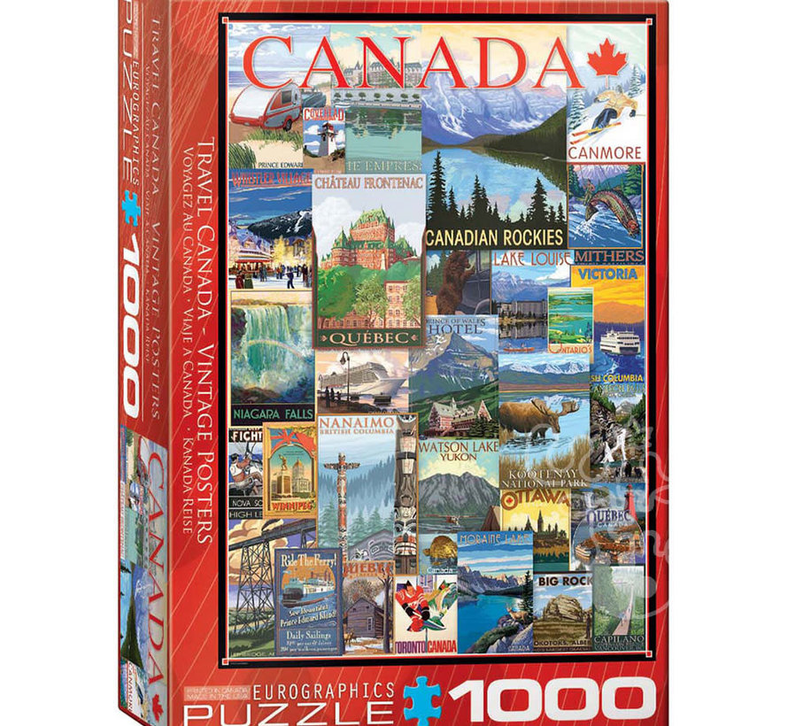 Eurographics Vintage: Travel Canada Vintage Posters Puzzle 1000pcs