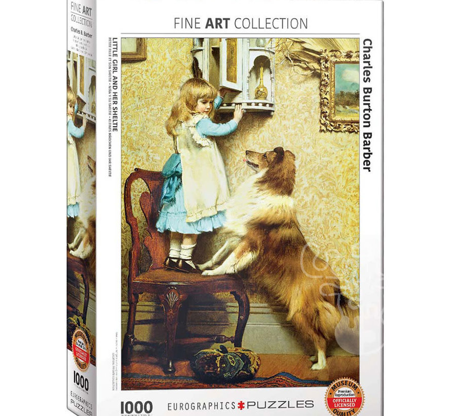 Eurographics Fine Art Barber: Little Girl and Her Sheltie Puzzle 1000pcs RETIRED