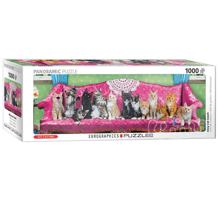 Eurographics Kitty Cat Couch Panoramic Puzzle 1000pcs