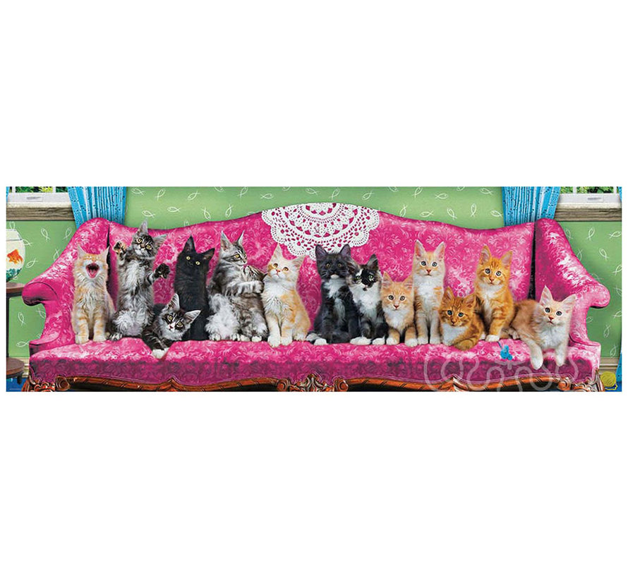 Eurographics Kitty Cat Couch Panoramic Puzzle 1000pcs