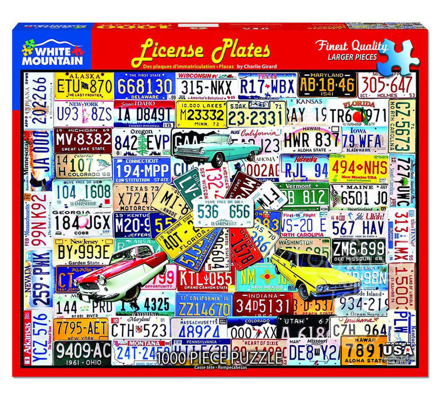 White Mountain License Plates Puzzle 1000pcs*