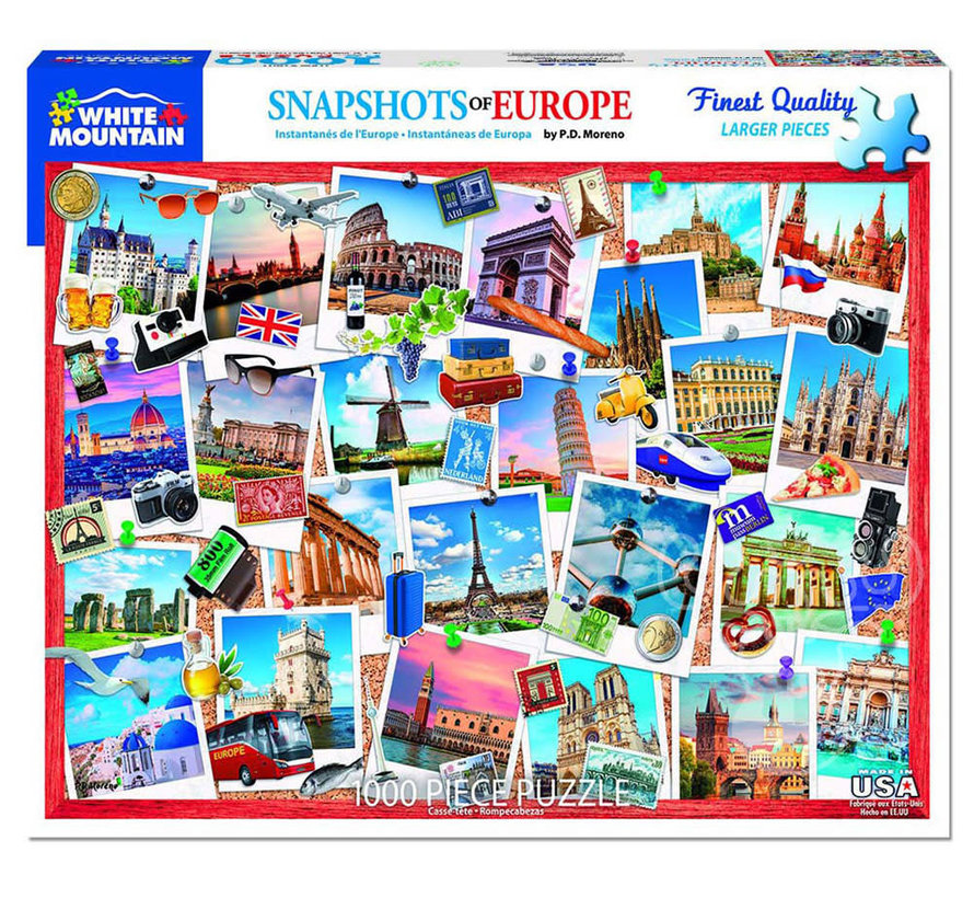 White Mountain Snapshots of Europe Puzzle 1000pcs