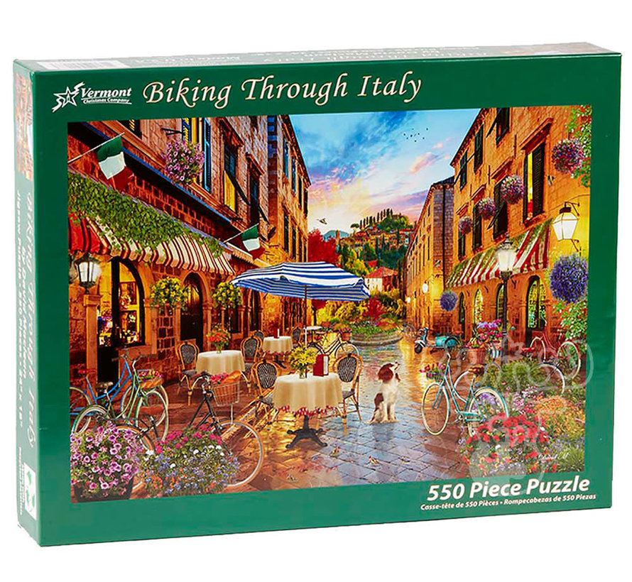 Vermont Christmas Co. Biking Through Italy Puzzle 550pcs