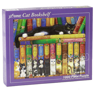 Vermont Christmas Company Vermont Christmas Co. Cat Bookshelf Puzzle 1000pcs