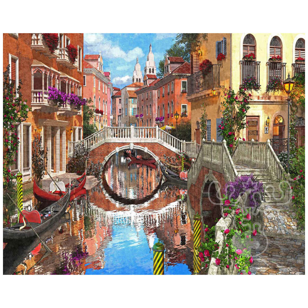 Vermont Christmas Company Puzzle Canale Europeo 1000 Pezzi – Opera D'arte Di David Maclean, Formato 68x49 Cm, Pezzi Intrecciati, Materiali Riciclati