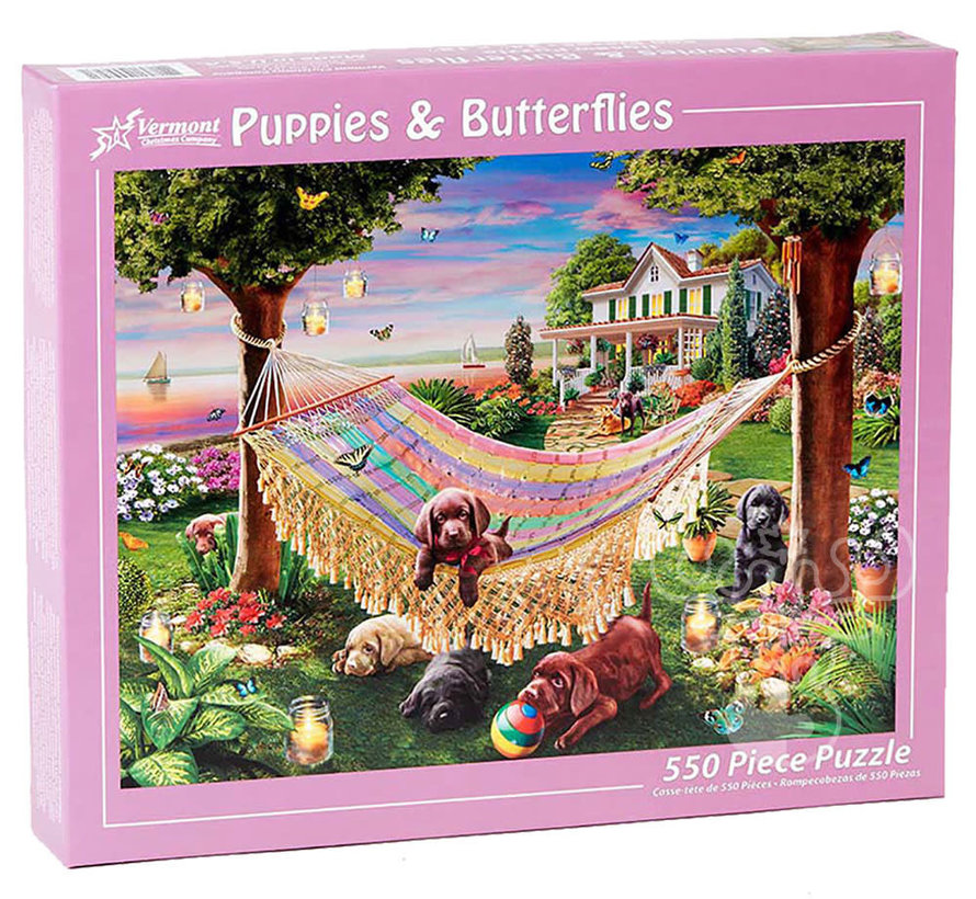 Vermont Christmas Co. Puppies & Butterflies Puzzle 550pcs