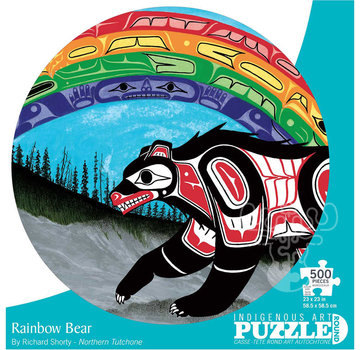 Canadian Art Prints Indigenous Collection: Rainbow Bear Round Puzzle 500pcs