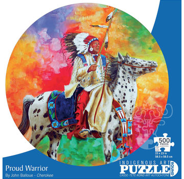 Canadian Art Prints Indigenous Collection: Proud Warrior Round Puzzle 500pcs