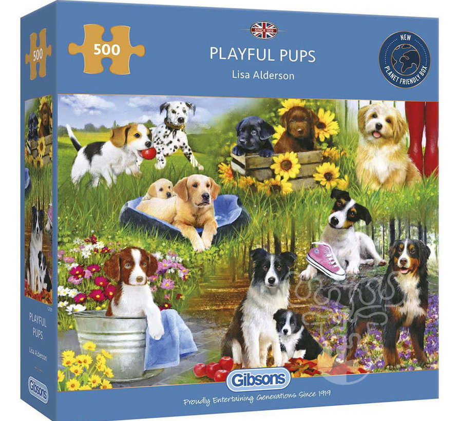 Gibsons Playful Pups Puzzle 500pcs