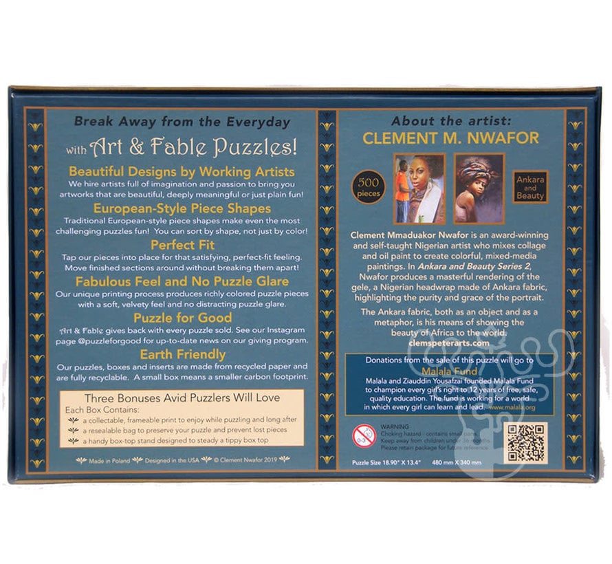 FINAL SALE Art & Fable Ankara & Beauty Puzzle 500pcs