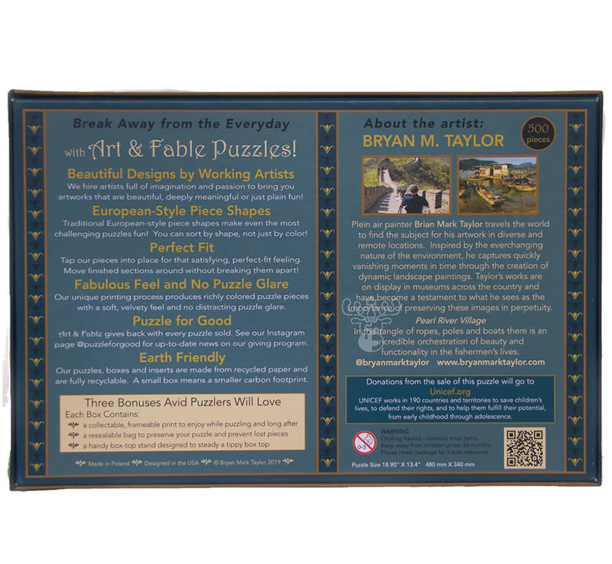 FINAL SALE Art & Fable Pearl River Village Puzzle 500pcs