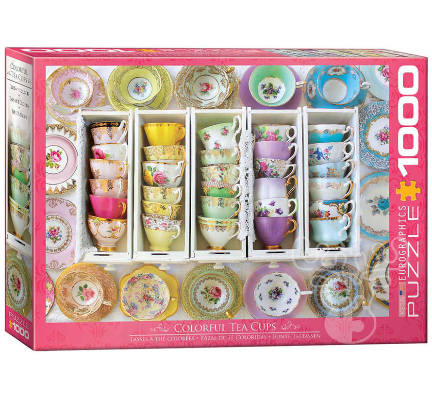 Eurographics Collection: Colorful Teacups Puzzle 1000pcs