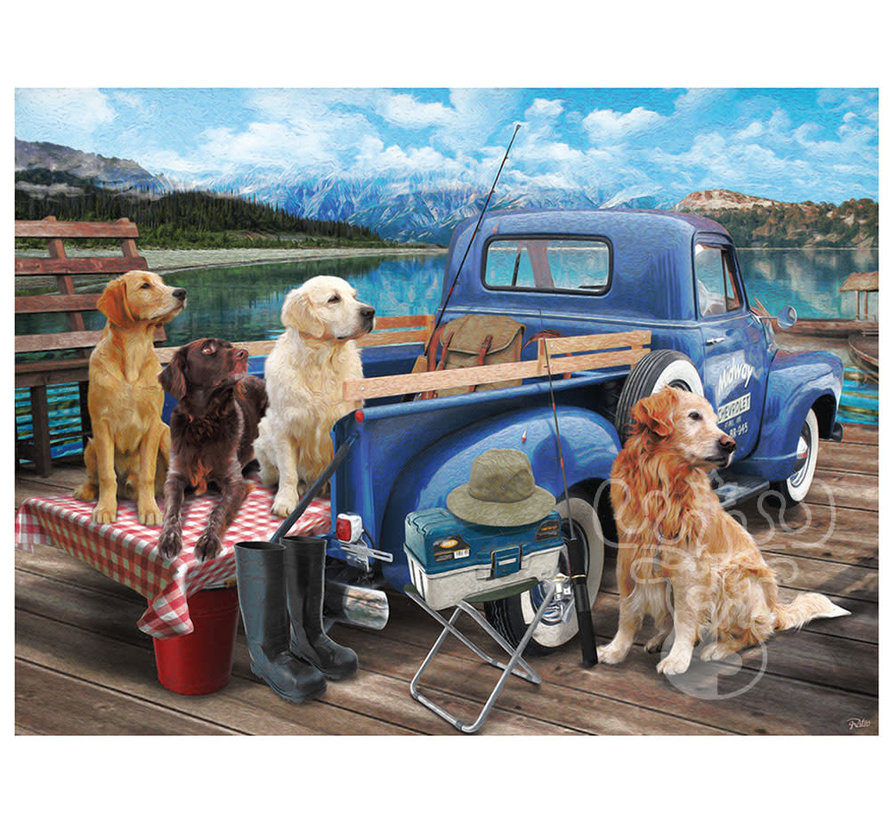 Vermont Christmas Co. Dogs Gone Fishing Puzzle 550pcs