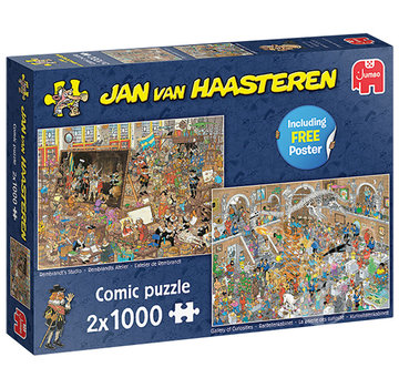 Jumbo Jumbo Jan van Haasteren - Rembrandt's Studio and Gallery of Curiosities Puzzle 2 x 1000pcs