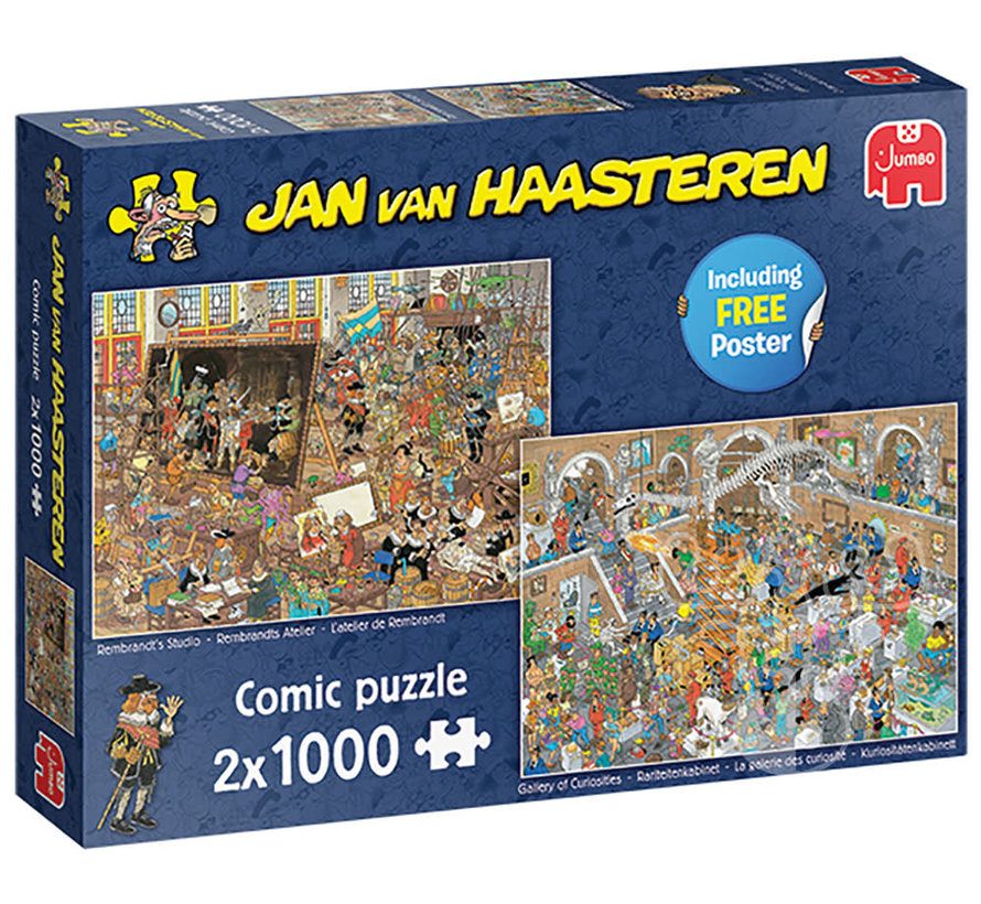 Jumbo Jan van Haasteren - Rembrandt's Studio and Gallery of Curiosities Puzzle 2 x 1000pcs - ORIGINAL BOX SIZE