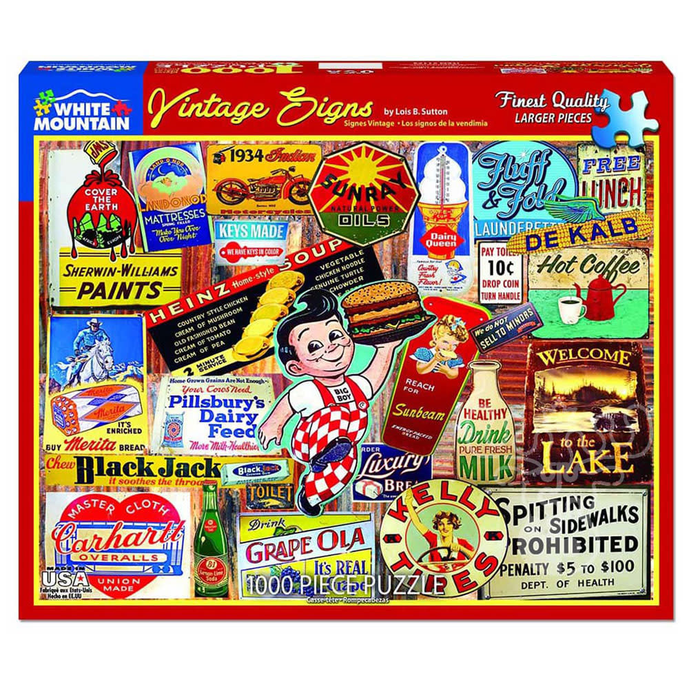 White Mountain Vintage Signs Puzzle 1000pcs Puzzles Canada