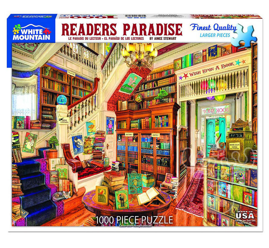 White Mountain Reader's Paradise Puzzle 1000pcs