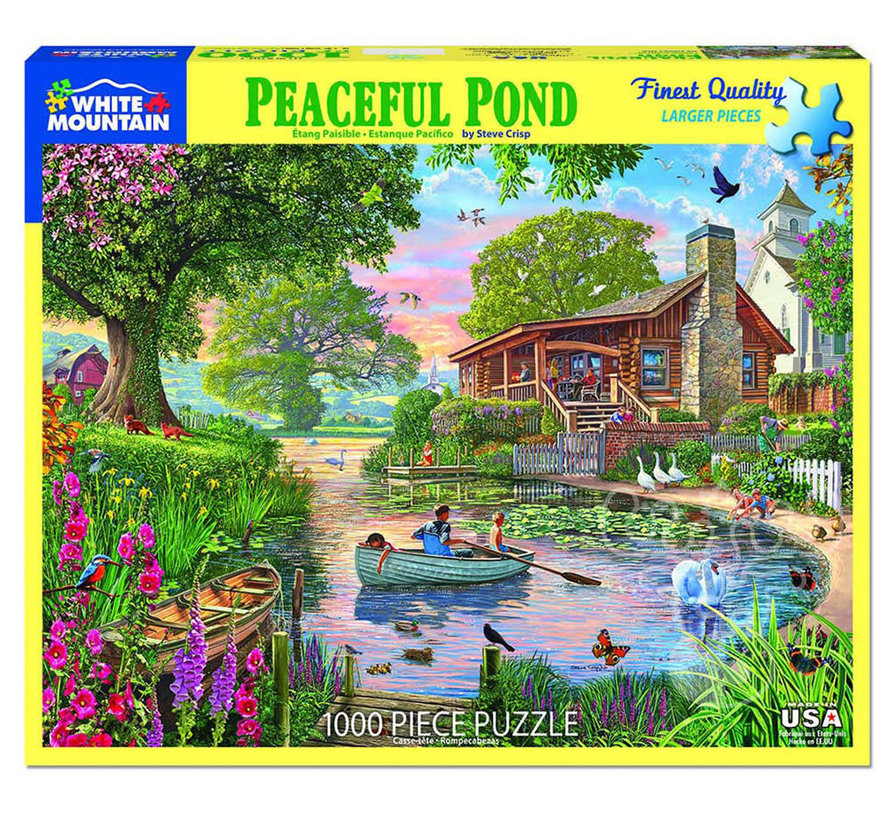 White Mountain Peaceful Pond Puzzle 1000pcs
