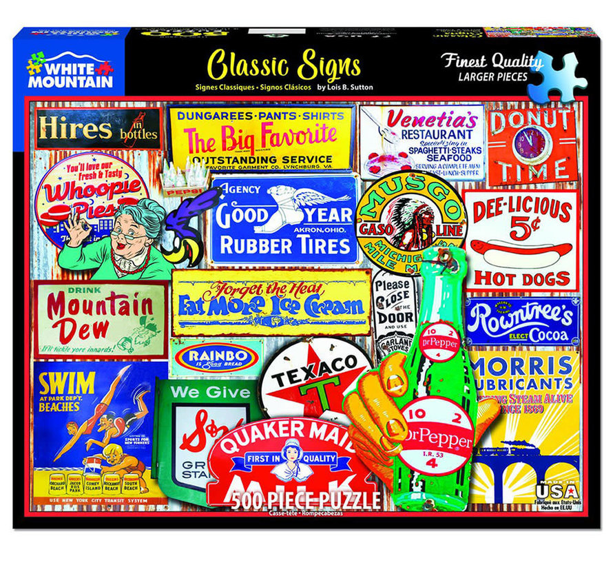 White Mountain Classic Signs Puzzle 500pcs