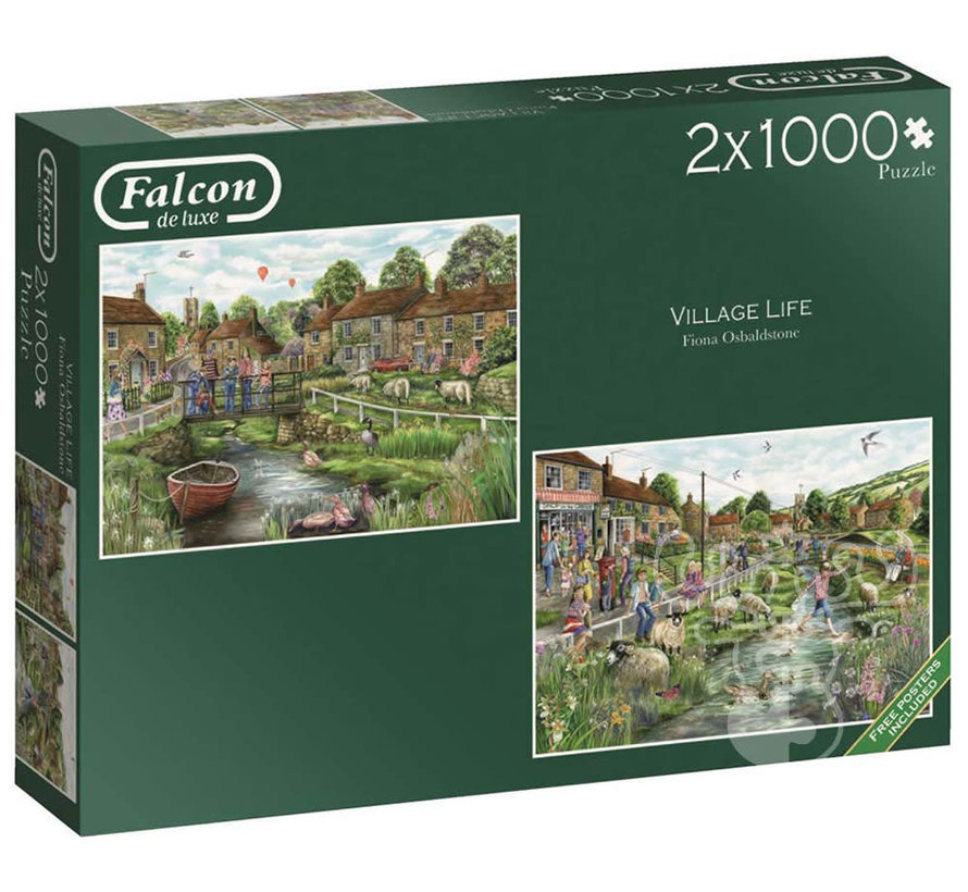 Falcon Village Life Puzzle 2 x 1000pcs