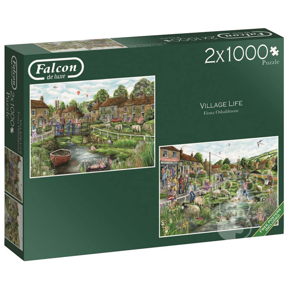 Falcon Village Life Puzzle 2 x 1000pcs Puzzles Canada