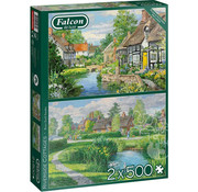 Falcon Falcon Riverside Cottages Puzzle 2 x 500pcs