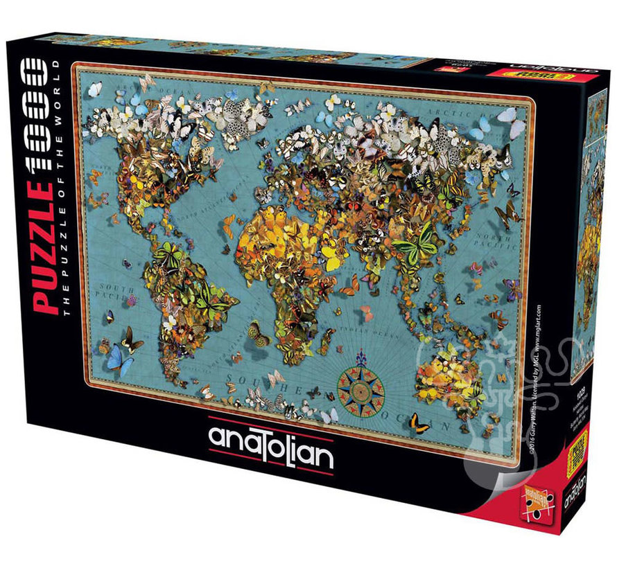 Anatolian Butterfly World Map Puzzle 1000pcs