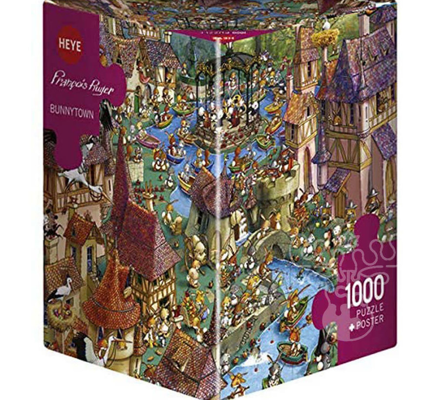 Heye Bunnytown Puzzle 1000pcs Triangle Box