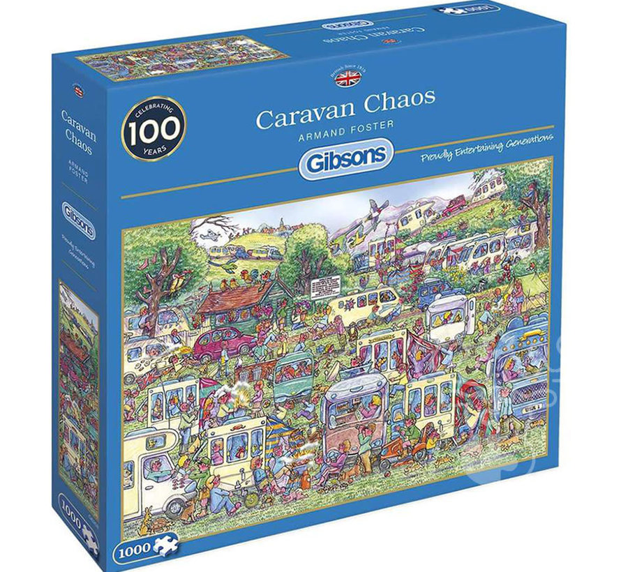 Gibsons Caravan Chaos Puzzle 1000pcs RETIRED