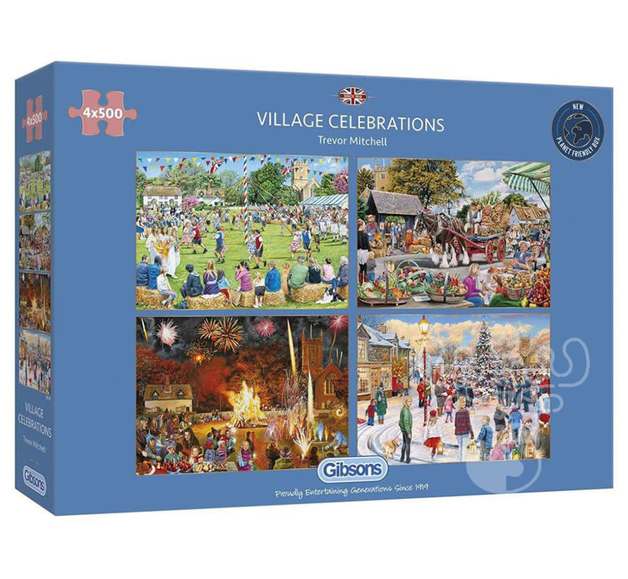 Gibsons Village Celebrations Puzzle 4 x 500pcs