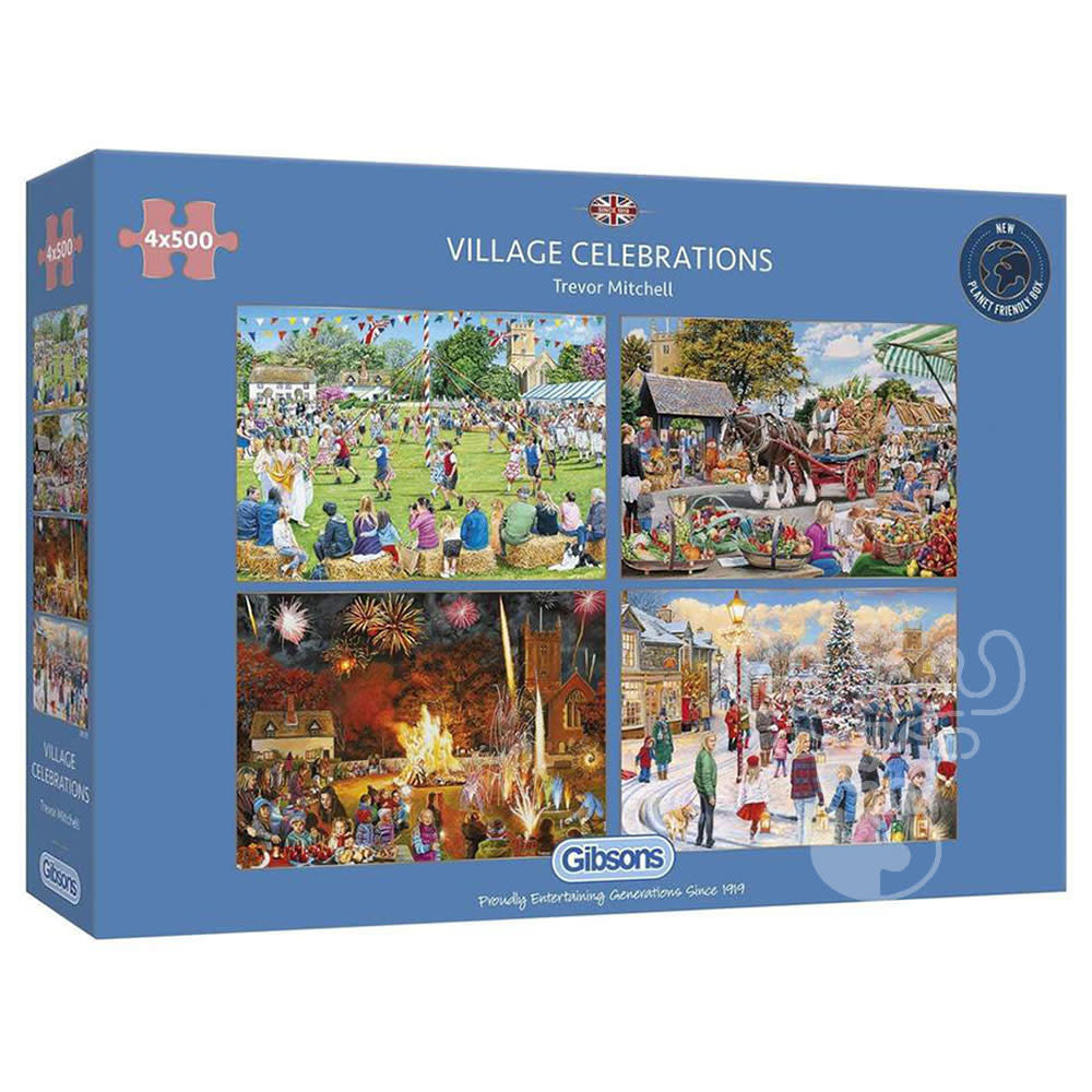 Gibsons Village Celebrations Puzzle 4 x 500pcs Puzzles Canada