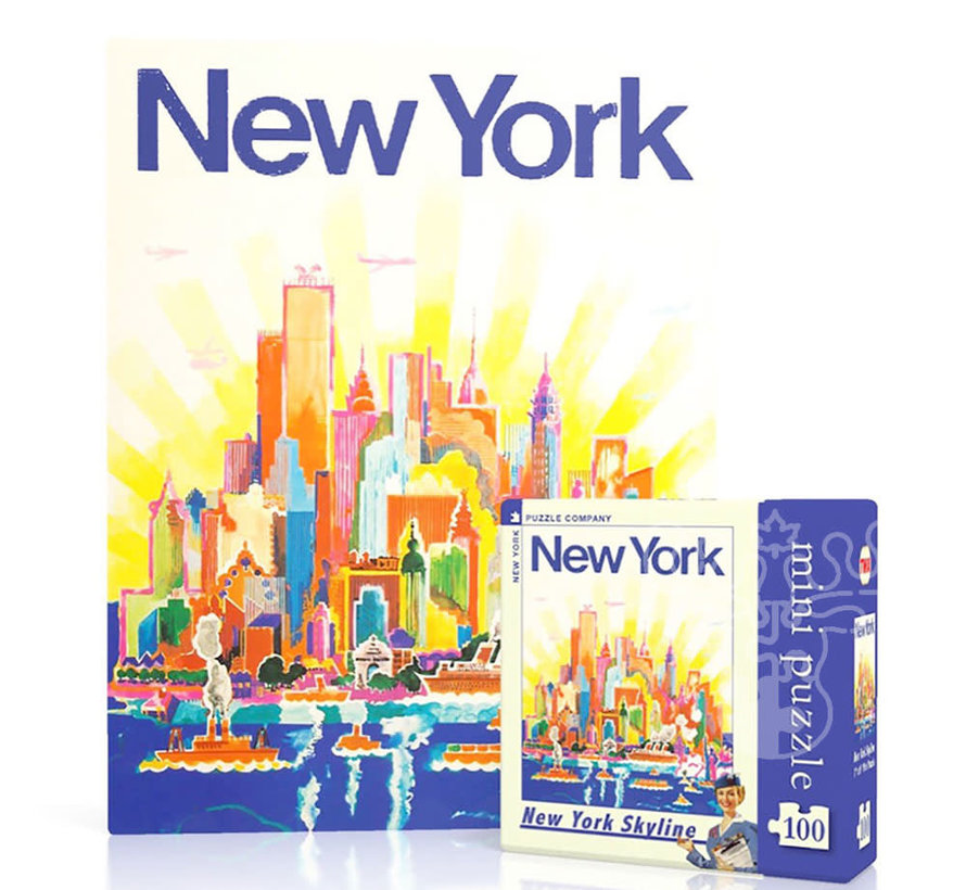 New York Puzzle Co. American Airlines: NYC Skyline Mini Puzzle 100pcs