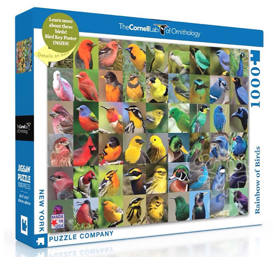 New York Puzzle Co. Cornell Lab: Rainbow of Birds Puzzle 1000pcs