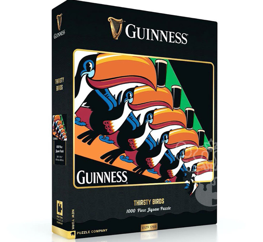 FINAL SALE New York Puzzle Co. Guinness: Thirsty Birds Puzzle 1000pcs