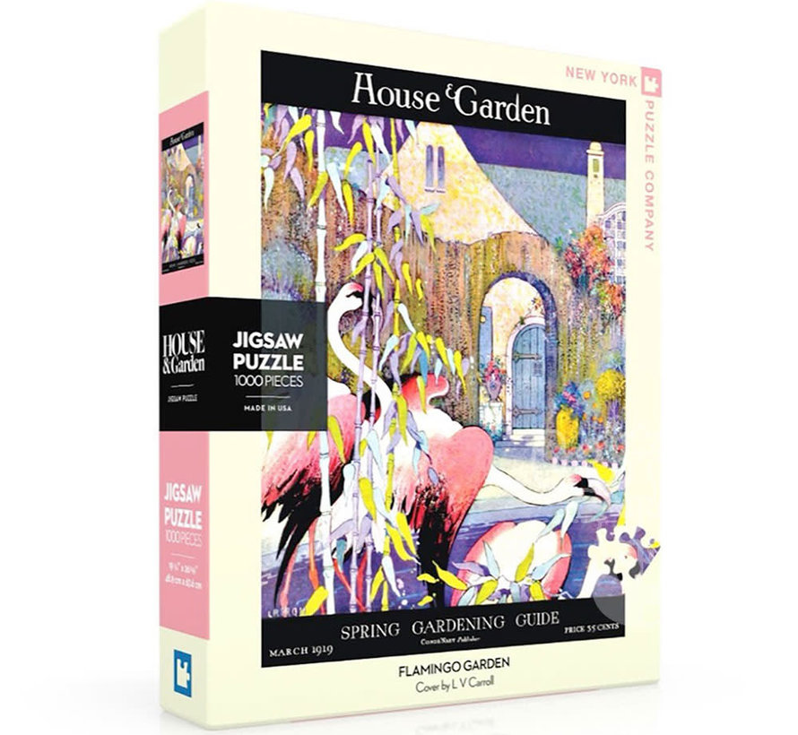 New York Puzzle Co. House & Garden: Flamingo Garden Puzzle 1000pcs