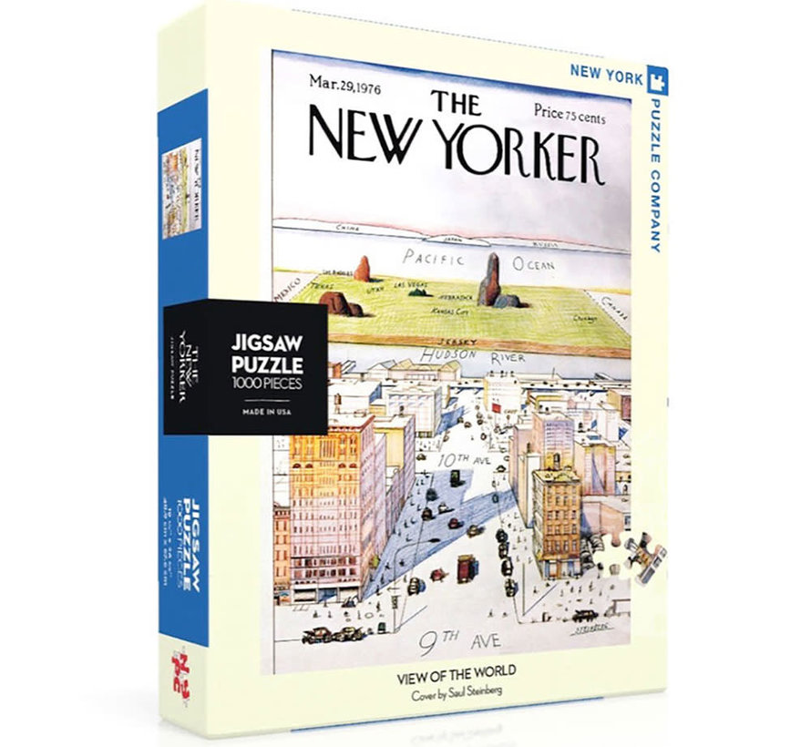 New York Puzzle Co. The New Yorker: View of the World from 9th Avenue Puzzle 1000pcs