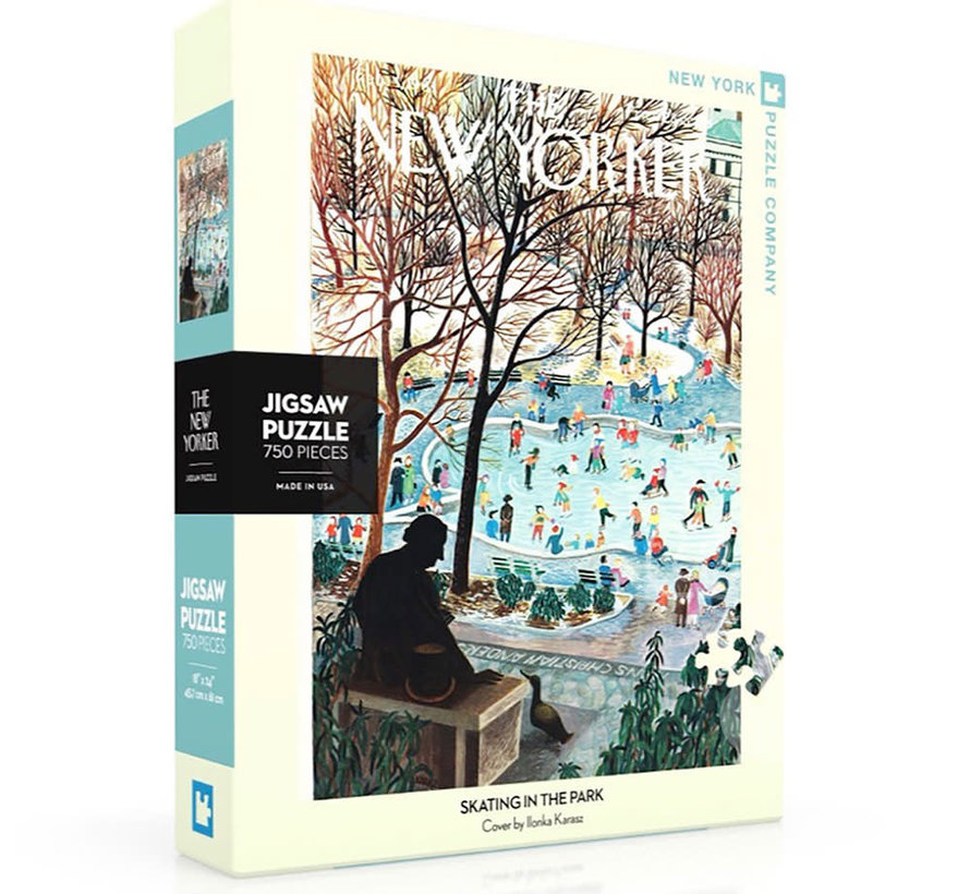 New York Puzzle Co. The New Yorker: Skating in the Park Puzzle 750pcs