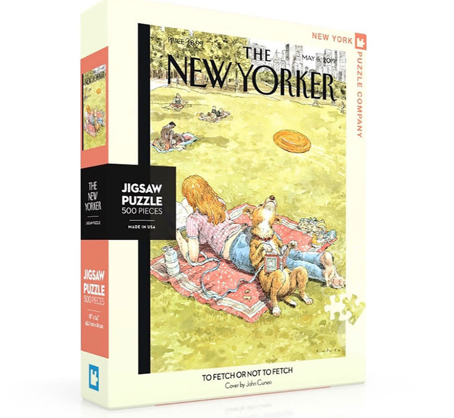 New York Puzzle Co. The New Yorker: To Fetch or Not To Fetch Puzzle 500pcs