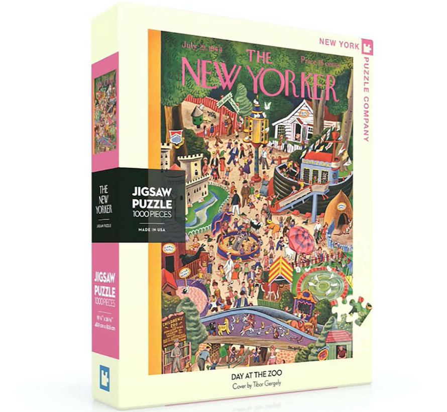 New York Puzzle Co. The New Yorker: Day at the Zoo Puzzle 1000pcs