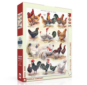 New York Puzzle Company FINAL SALE New York Puzzle Co. Vintage Collection: Poules ~ Poultry Puzzle 500pcs