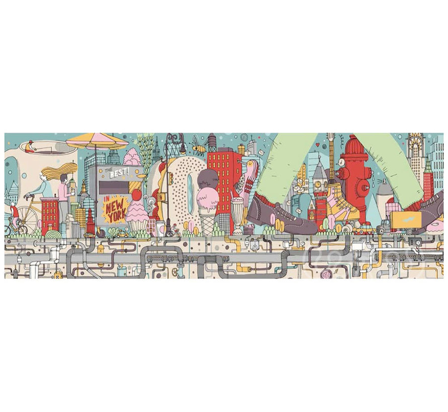 New York Puzzle Co. MTA: Walking New York Panoramic Puzzle 1000pcs