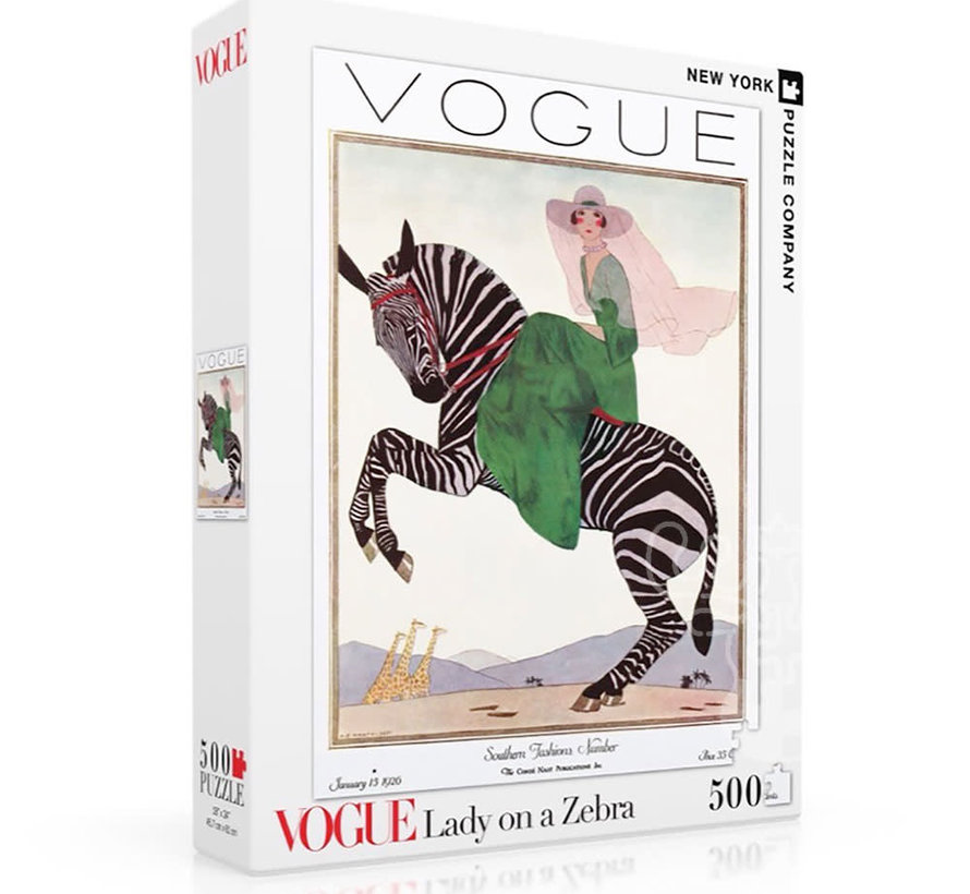 New York Puzzle Co. Vogue: Lady on a Zebra Puzzle 500pcs