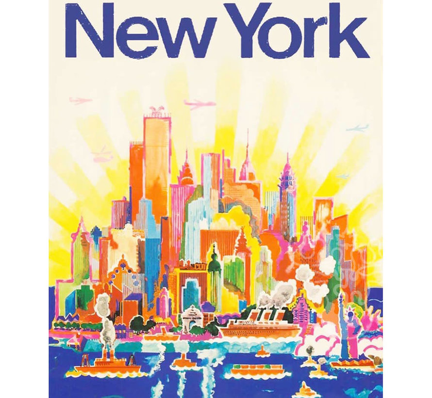 New York Puzzle Co. American Airlines: NYC Skyline Mini Puzzle 100pcs