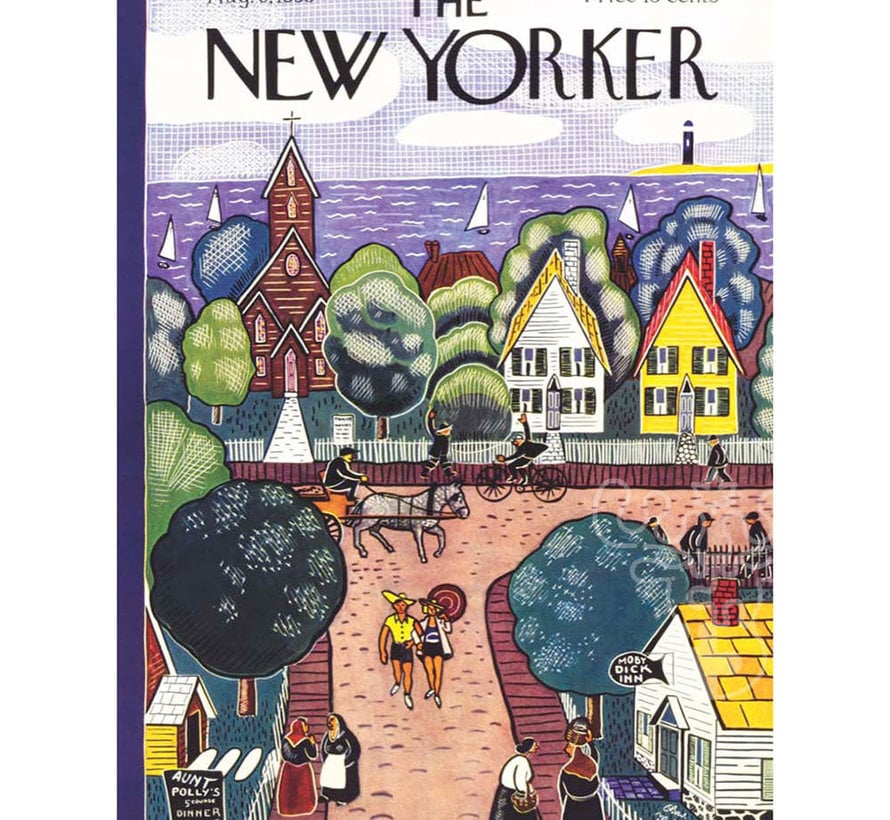 New York Puzzle Co. The New Yorker: Village by the Sea Puzzle 1000pcs
