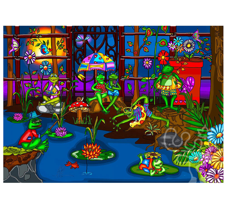 JaCaRou Frog's Summer Camp Puzzle 1000pcs