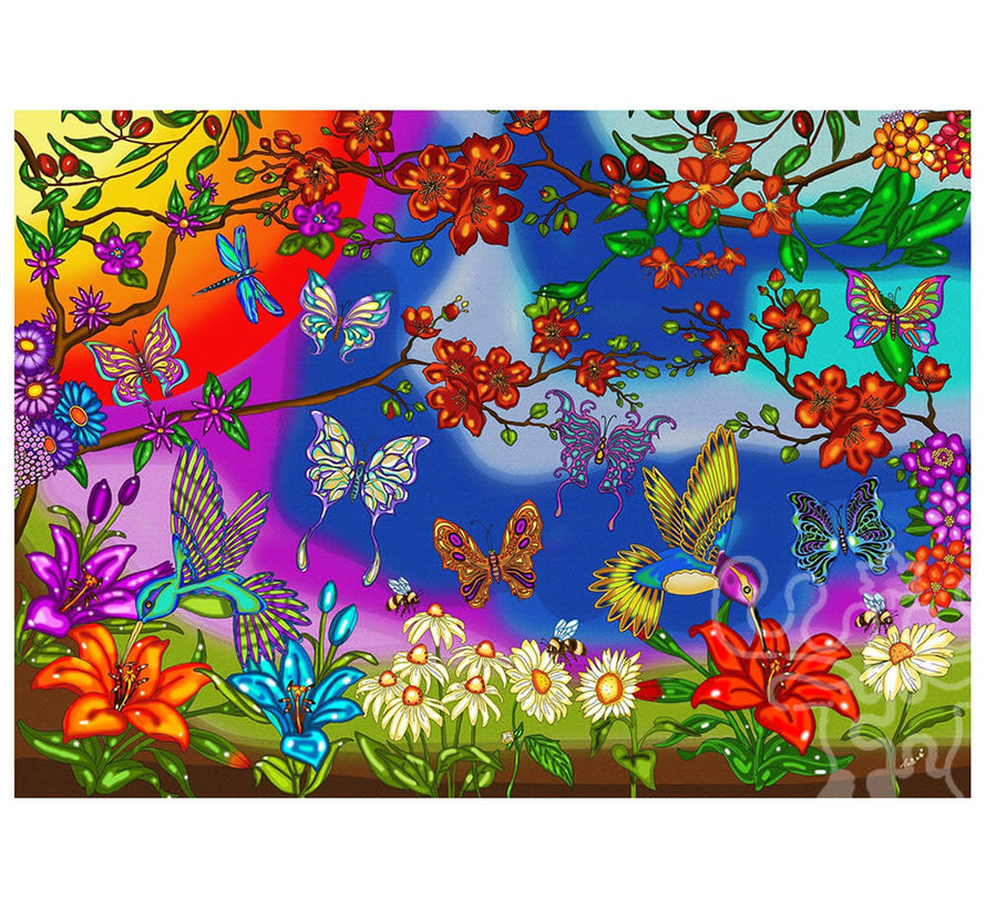 JaCaRou Butterflies and Hummingbirds Puzzle 1000pcs