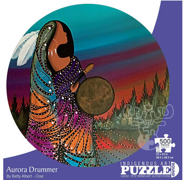 Canadian Art Prints Indigenous Collection: Aurora Drummer Round Puzzle 500pcs